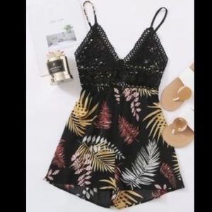 Adjustable Floral Crochet Romper